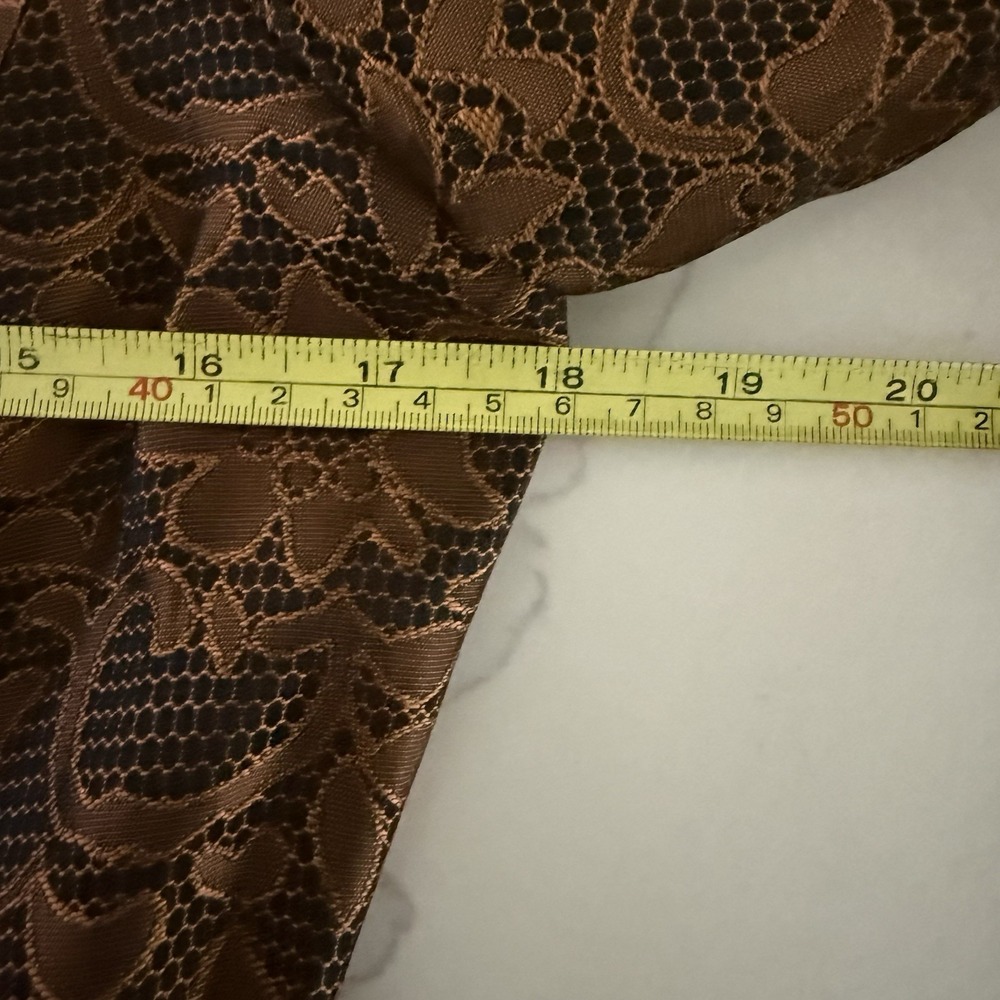 Maggy London Vintage Copper Floral Lace Ruffle Blazer Jacket Size 8 USA Made EUC - Picture 6 of 8